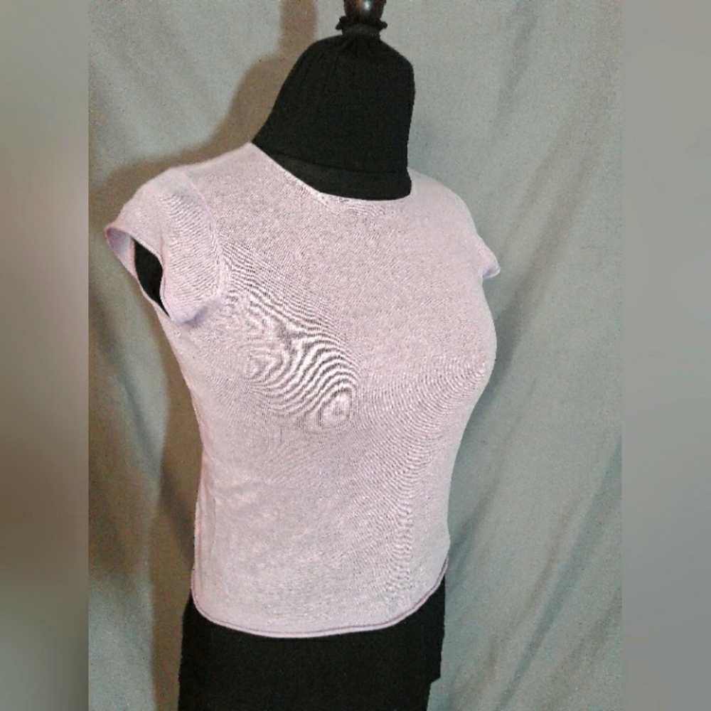 DK lavender linen knitt top S